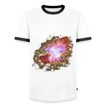 Crab Nebula - Men's Ringer Shirt - white/black - Front - AI Model Female 172 light (172cm) & AI Model Male 178 dark (178cm)