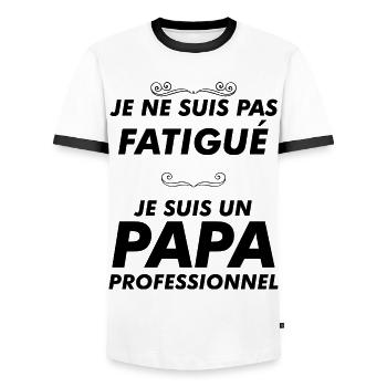 Je suis papa, humour drôle fête des pères - T-shirt contrasté Homme - blanc/noir - Devant - AI Model Female 172 light (172cm) & AI Model Male 178 dark (178cm)