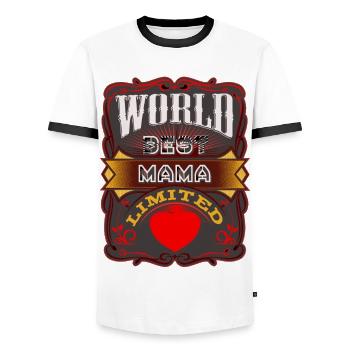 Mama, der besten Mama der Welt, world best mama - Männer Kontrast-T-Shirt - Weiß/Schwarz - Vorne - AI Model Female 172 light (172cm) & AI Model Male 178 dark (178cm)