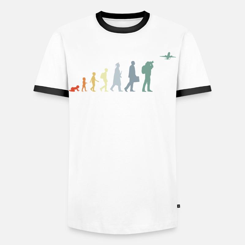 Flugzeugbeobachter Evolution - Männer Kontrast-T-Shirt - Weiß/Schwarz