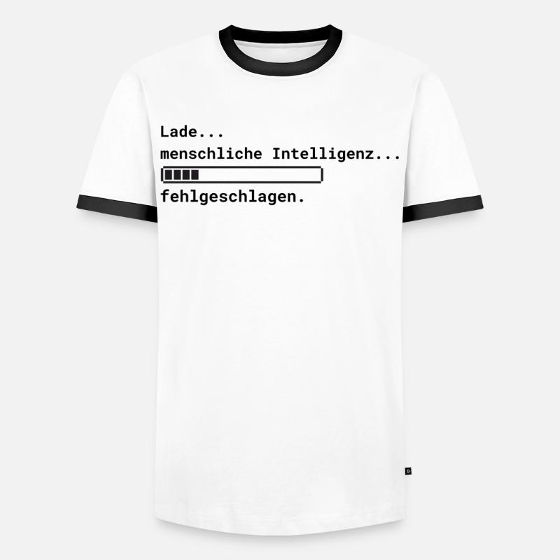 Lade Intelligenz - Männer Kontrast-T-Shirt - Weiß/Schwarz