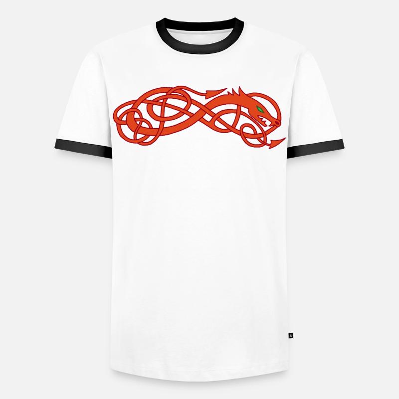 Red Celtic Snake - Men's Ringer Shirt - white/black