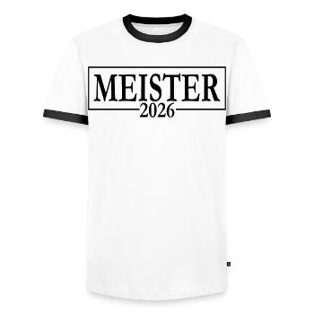 Champion 2026 Championship - Men's Ringer Shirt - white/black - Front - AI Model Female 172 light (172cm) & AI Model Male 178 dark (178cm)