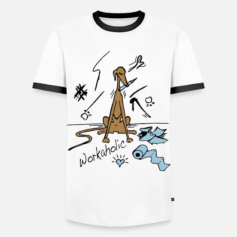 workaholic - Männer Kontrast-T-Shirt - Weiß/Schwarz