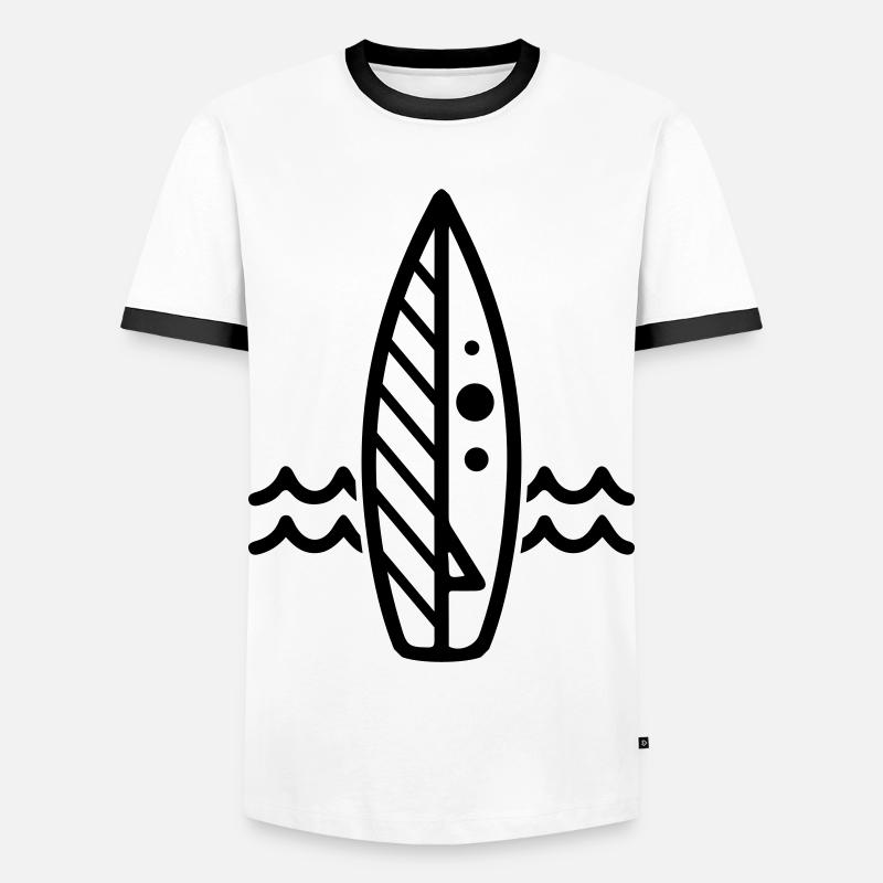 Surfboard icon icon - Men's Ringer Shirt - white/black