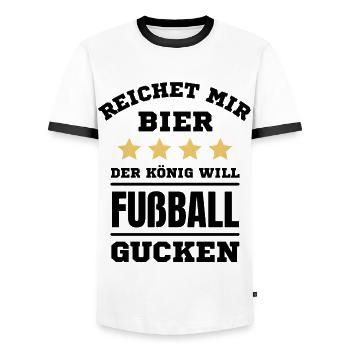Football Football funny saying Germany - Men's Ringer Shirt - white/black - Front - AI Model Female 172 light (172cm) & AI Model Male 178 dark (178cm)