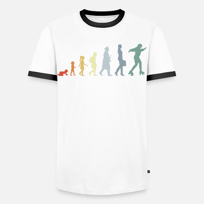 Roller Skater Evolution - Männer Kontrast-T-Shirt - Weiß/Schwarz