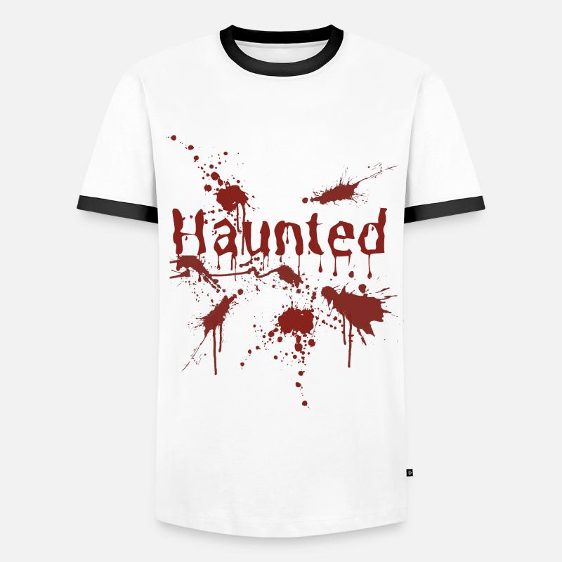 Haunted - Men's Ringer Shirt - white/black