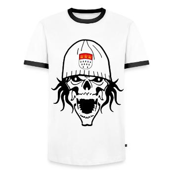Köln - Männer Kontrast-T-Shirt - Weiß/Schwarz - Vorne - AI Model Female 172 light (172cm) & AI Model Male 178 dark (178cm)