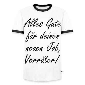 Alles Gute Für Deinen Neuen Job Verräter Geschenk - Männer Kontrast-T-Shirt - Weiß/Schwarz - Vorne - AI Model Female 172 light (172cm) & AI Model Male 178 dark (178cm)