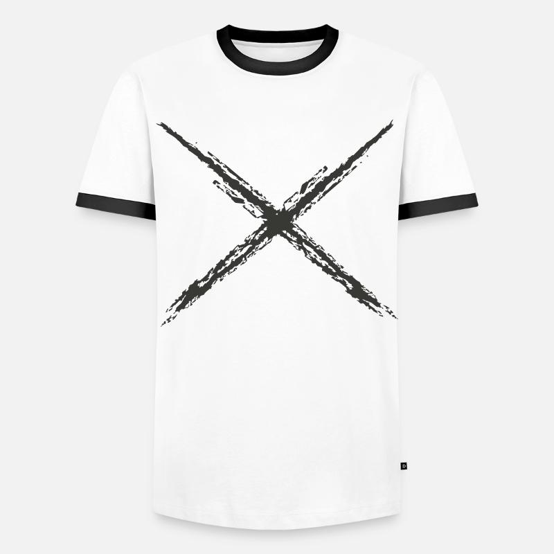 Team Pattern Symbols - Men's Ringer Shirt - white/black
