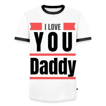 I love daddy T-Shirt - Männer Kontrast-T-Shirt - Weiß/Schwarz - Vorne - AI Model Female 172 light (172cm) & AI Model Male 178 dark (178cm)