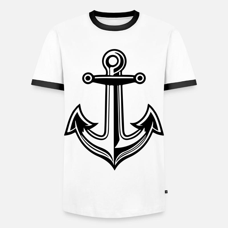Anchor Symbol Harbour - Men's Ringer Shirt - white/black