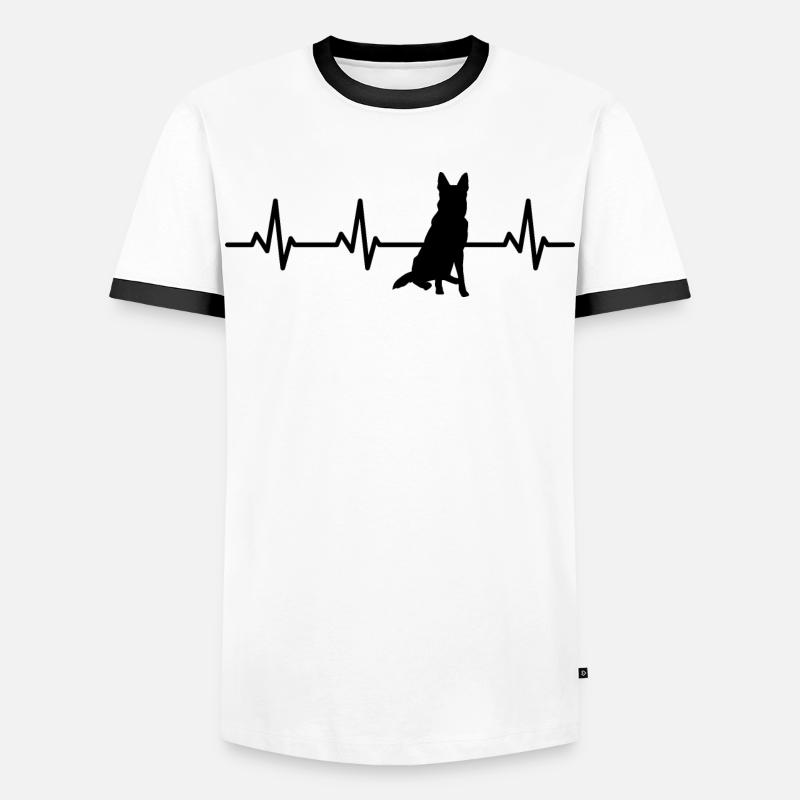 German Shepherd Heart Palpitations - Men's Ringer Shirt - white/black
