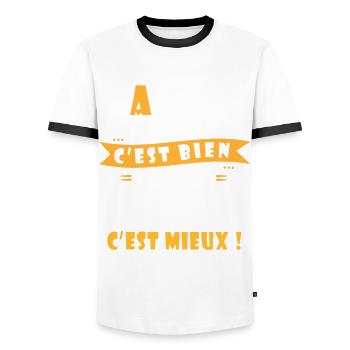 Tonton Cadeau Humour oncle cadeau tonton - T-shirt contrasté Homme - blanc/noir - Devant - AI Model Female 172 light (172cm) & AI Model Male 178 dark (178cm)