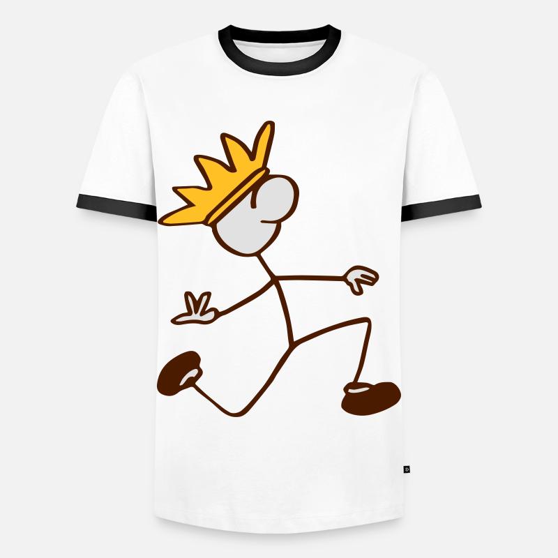 Strichmännchen - Männer Kontrast-T-Shirt - Weiß/Schwarz