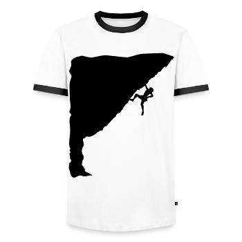 Climber - Men's Ringer Shirt - white/black - Front - AI Model Female 172 light (172cm) & AI Model Male 178 dark (178cm)