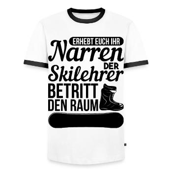 Skilehrer Geschenk - Männer Kontrast-T-Shirt - Weiß/Schwarz - Vorne - AI Model Female 172 light (172cm) & AI Model Male 178 dark (178cm)