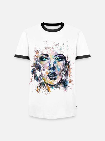BELLE DE BEAUBOURG II - Men's Ringer Shirt - white/black