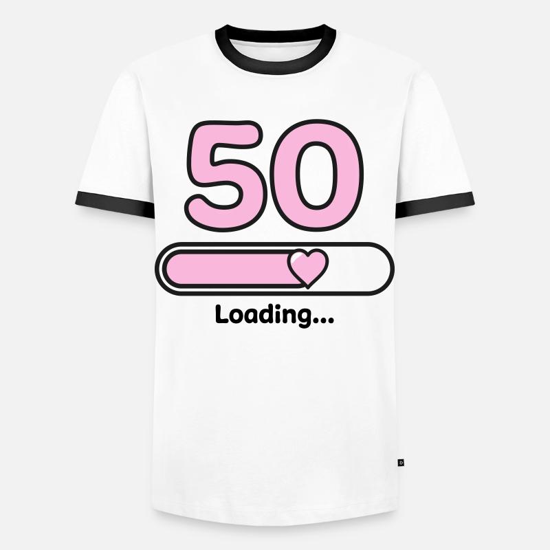 50 anni - Maglietta Contrast da uomo - bianco/nero