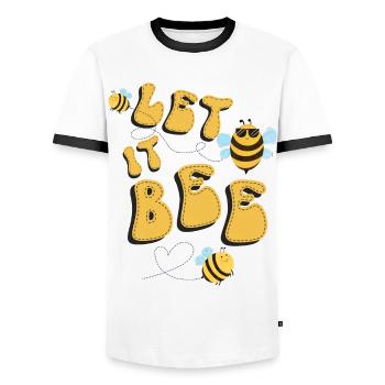 bee beekeeper let it bee bees Humor - Men's Ringer Shirt - white/black - Front - AI Model Female 172 light (172cm) & AI Model Male 178 dark (178cm)
