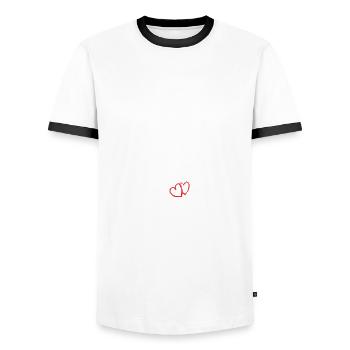Maman Papa Je Vous Aime - T-shirt contrasté Homme - blanc/noir - Devant - AI Model Female 172 light (172cm) & AI Model Male 178 dark (178cm)