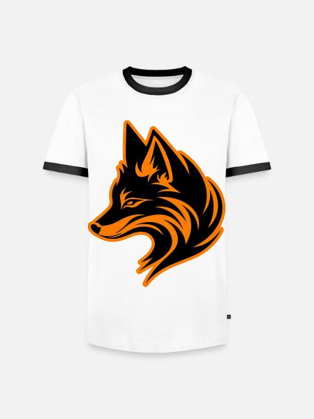 Fuchs Tier - Männer Kontrast-T-Shirt - Weiß/Schwarz