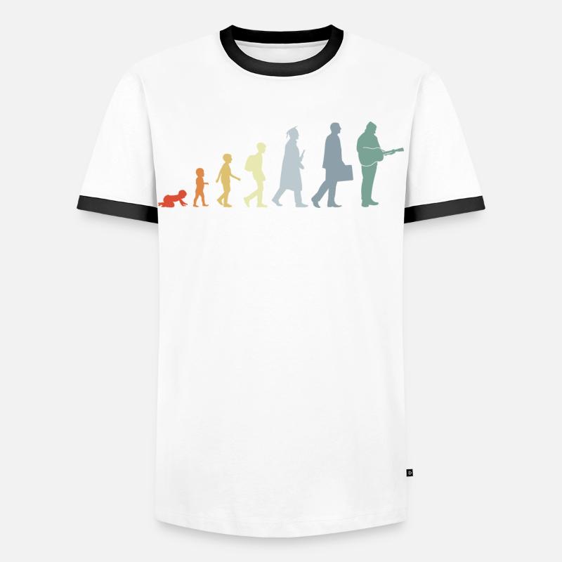 Gitarrist Evolution - Männer Kontrast-T-Shirt - Weiß/Schwarz