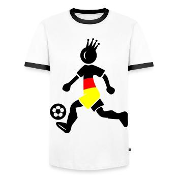 Fussballer Deutschland Meister Krone - Männer Kontrast-T-Shirt - Weiß/Schwarz - Vorne - AI Model Female 172 light (172cm) & AI Model Male 178 dark (178cm)