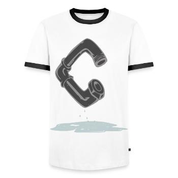 rohr c - Männer Kontrast-T-Shirt - Weiß/Schwarz - Vorne - AI Model Female 172 light (172cm) & AI Model Male 178 dark (178cm)