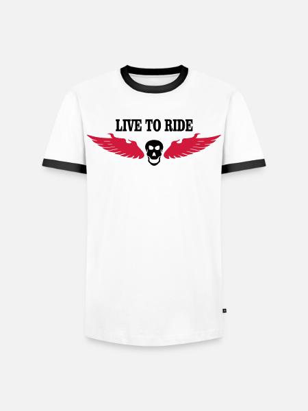 biker - Men's Ringer Shirt - white/black