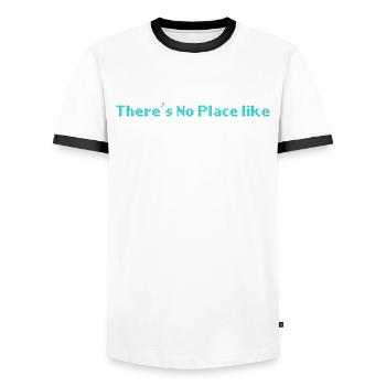 Computerprogrammierung Kein Ort wie 127.0.0.1 - Männer Kontrast-T-Shirt - Weiß/Schwarz - Vorne - AI Model Female 172 light (172cm) & AI Model Male 178 dark (178cm)