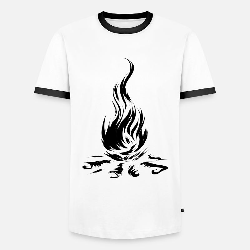 campfire - Men's Ringer Shirt - white/black