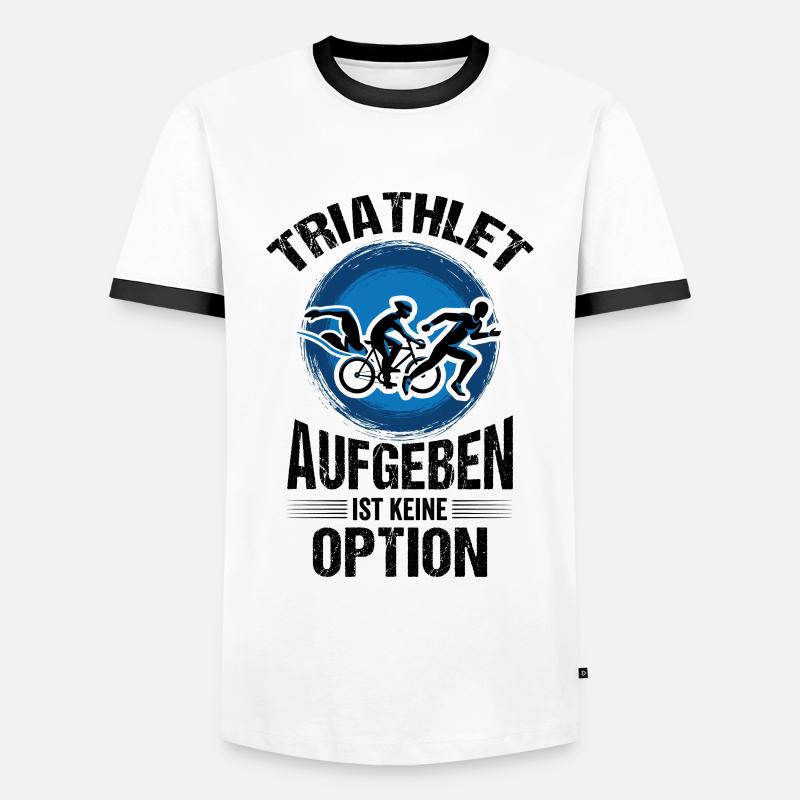 Triathlet - Männer Kontrast-T-Shirt - Weiß/Schwarz