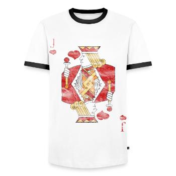 Bube Herz Vintage Kostüm Valentinstag - Männer Kontrast-T-Shirt - Weiß/Schwarz - Vorne - AI Model Female 172 light (172cm) & AI Model Male 178 dark (178cm)
