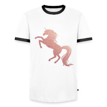 Pferd Glitzer - Männer Kontrast-T-Shirt - Weiß/Schwarz - Vorne - AI Model Female 172 light (172cm) & AI Model Male 178 dark (178cm)