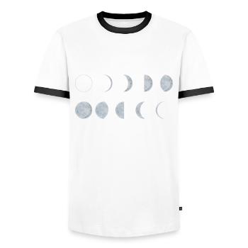 Moon - Men's Ringer Shirt - white/black - Front - AI Model Female 172 light (172cm) & AI Model Male 178 dark (178cm)