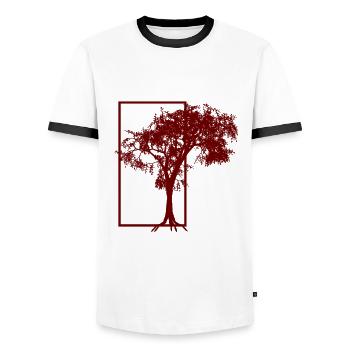 Baum - Männer Kontrast-T-Shirt - Weiß/Schwarz - Vorne - AI Model Female 172 light (172cm) & AI Model Male 178 dark (178cm)