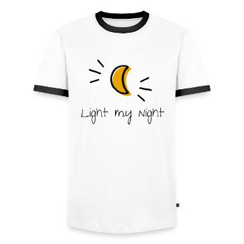 Mond - Männer Kontrast-T-Shirt - Weiß/Schwarz - Vorne - AI Model Female 172 light (172cm) & AI Model Male 178 dark (178cm)