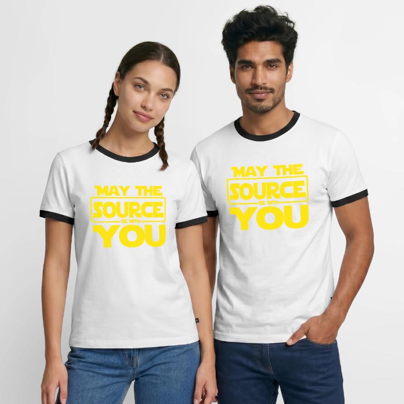Que la source soit avec vous le code de codage T-shirt contrasté Homme