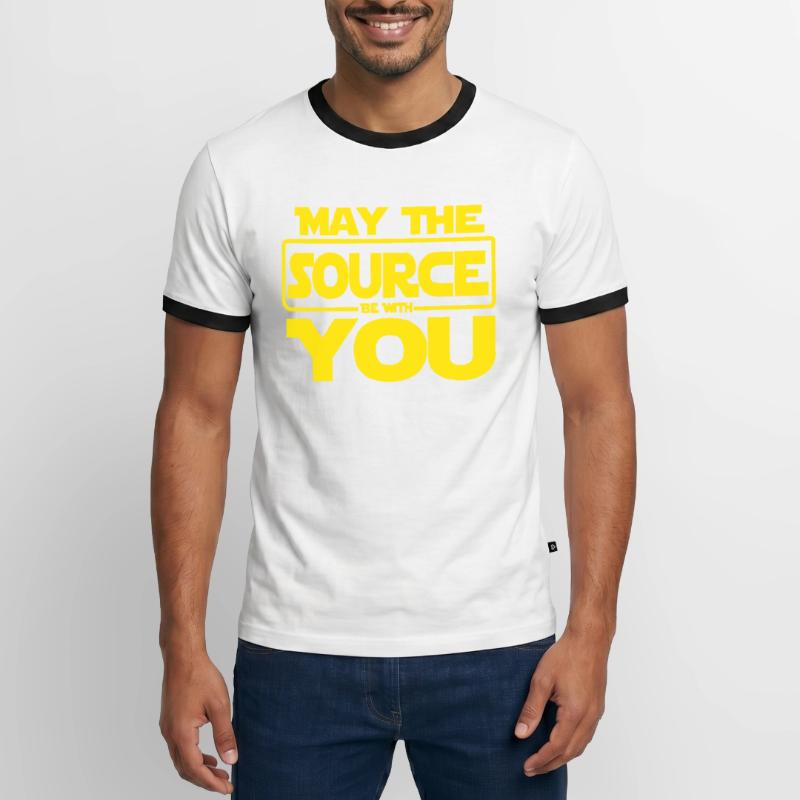 Que la source soit avec vous le code de codage T-shirt contrasté Homme