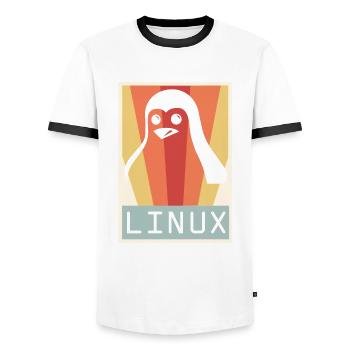 Geek Linux Pinguin PC Nerd IT Experte - Männer Kontrast-T-Shirt - Weiß/Schwarz - Vorne - AI Model Female 172 light (172cm) & AI Model Male 178 dark (178cm)
