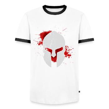 Sparta Warrior Fitness Workout Romans - Men's Ringer Shirt - white/black - Front - AI Model Female 172 light (172cm) & AI Model Male 178 dark (178cm)