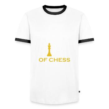 Chess King Jeu d'échecs King - T-shirt contrasté Homme - blanc/noir - Devant - AI Model Female 172 light (172cm) & AI Model Male 178 dark (178cm)