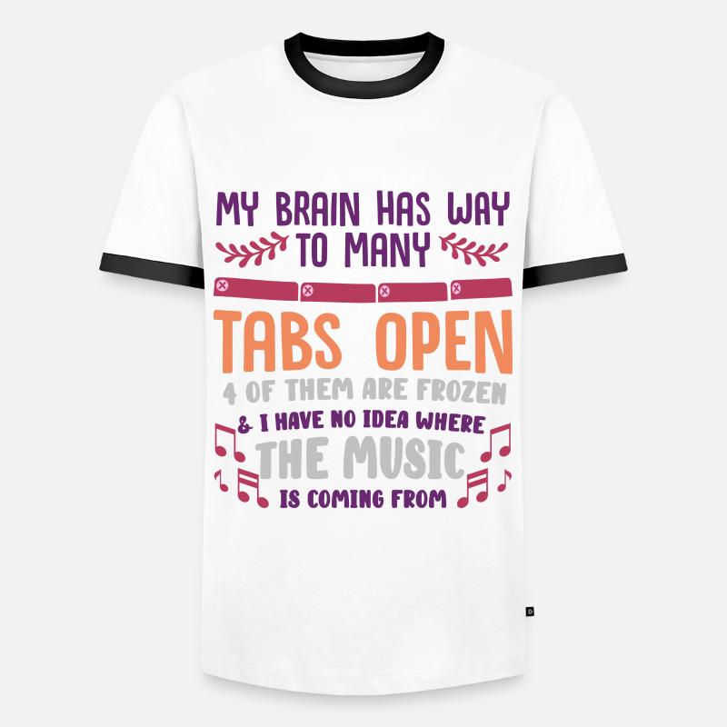 adhd, adhd Gehirn, Tabs, - Männer Kontrast-T-Shirt - Weiß/Schwarz