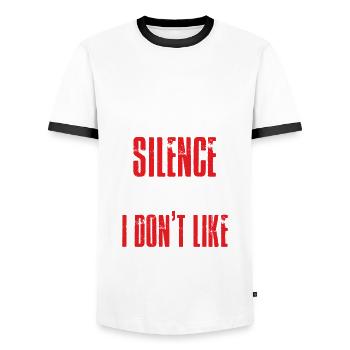 Klaxon Silence instrument à vent concert joueur de cor - T-shirt contrasté Homme - blanc/noir - Devant - AI Model Female 172 light (172cm) & AI Model Male 178 dark (178cm)