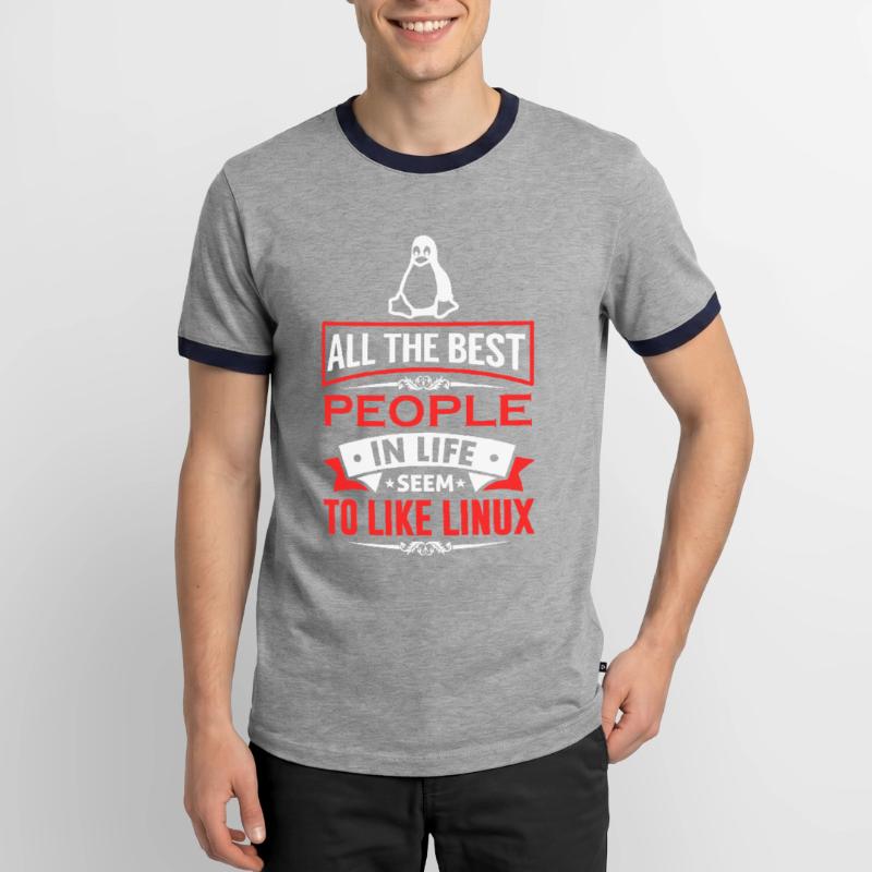 Linux Coding Nerd Sysadmin Geek Administrator T-shirt contrasté Homme