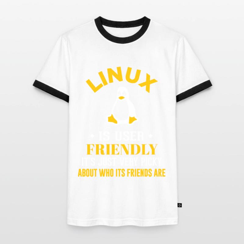 Linux Geek Coding Programmer Nerd Men's Ringer Shirt