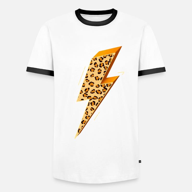 Lightning, Lightning Bolt, Lightning Strike, - Men's Ringer Shirt - white/black