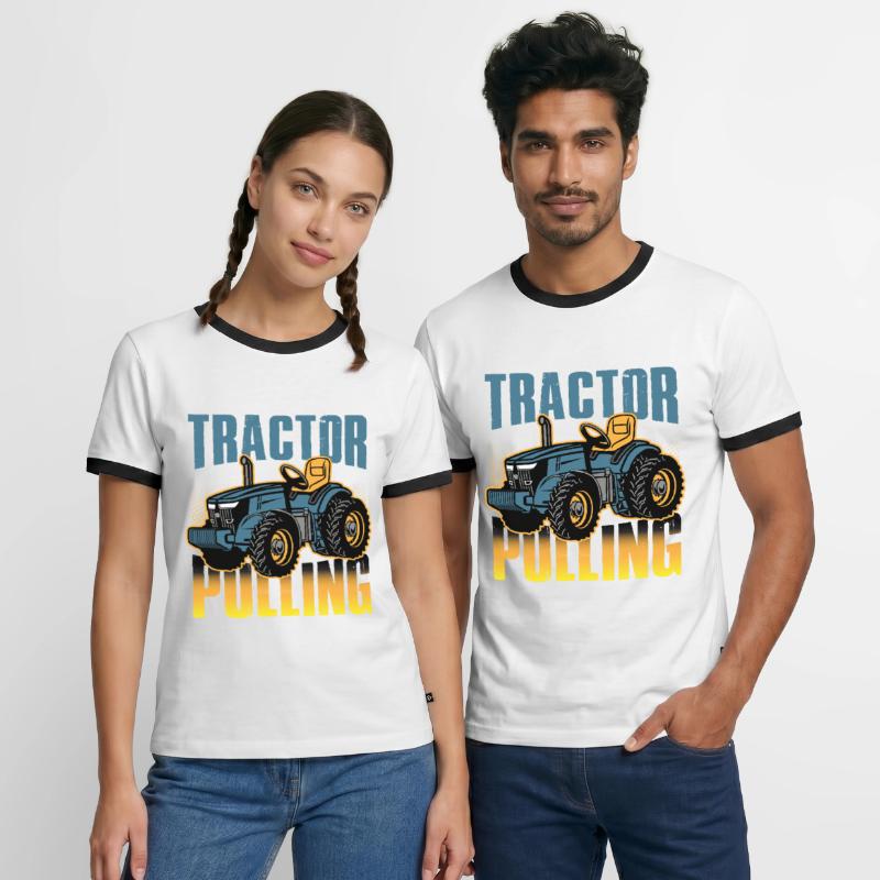 tractor pulling, tractor pulling pulling, racing, Männer Kontrast-T-Shirt